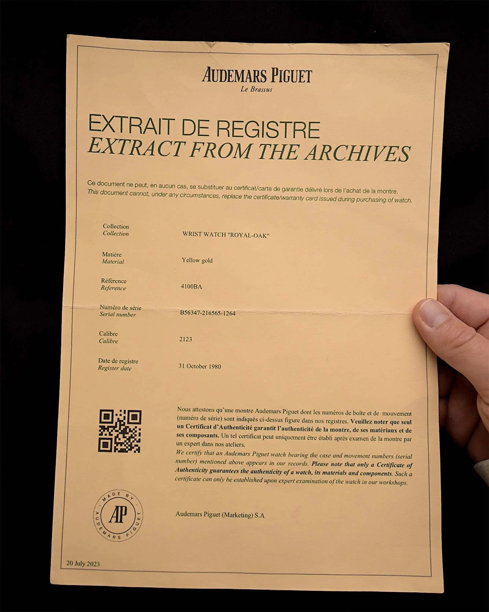 Audemars Piguet 4100BA Royal Oak 1980 - Image 12