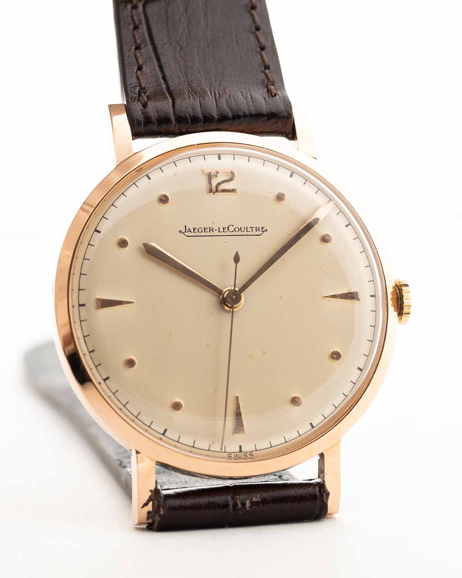 Jaeger LeCoultre Dress 18k Rose Sword 1950s - Image 3