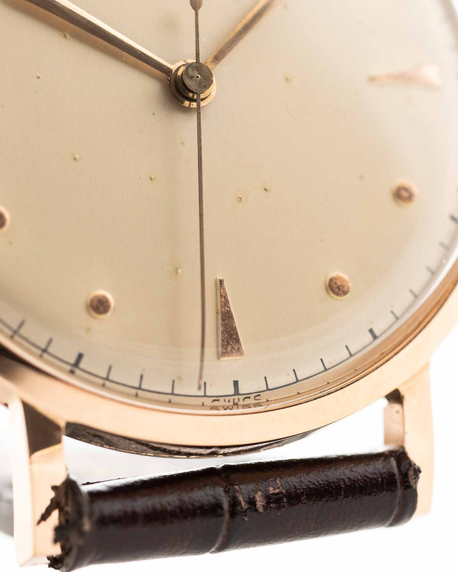 Jaeger LeCoultre Dress 18k Rose Sword 1950s - Image 5