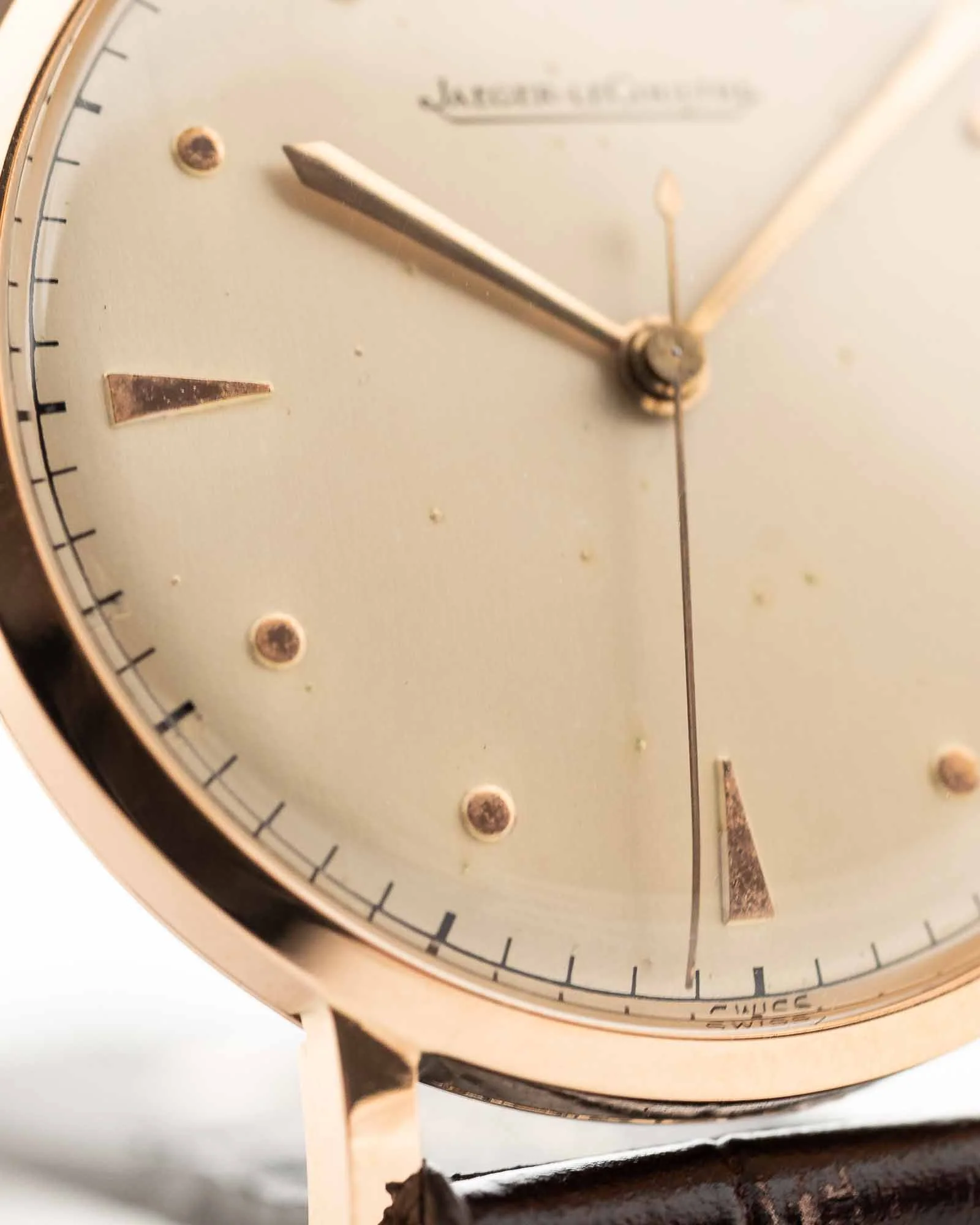 Jaeger LeCoultre Dress 18k Rose Sword 1950s - Image 6