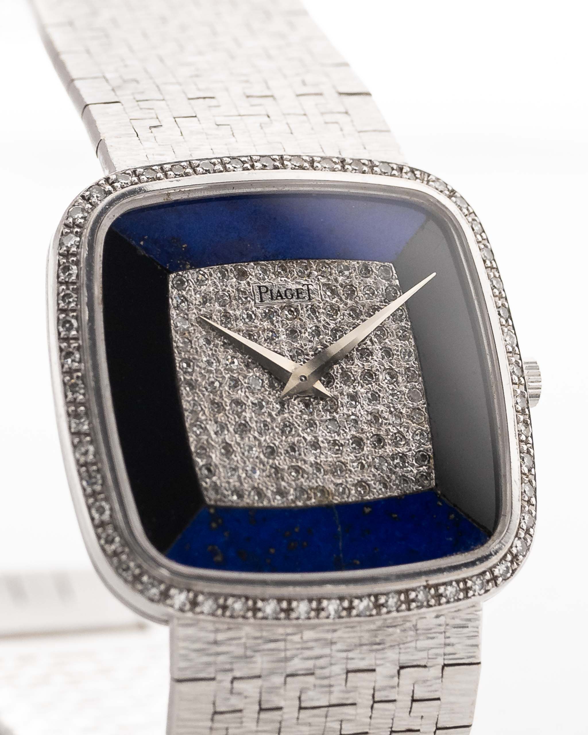 Piaget Square 9775 Lapis Onyx Diamond 1970s - Image 7