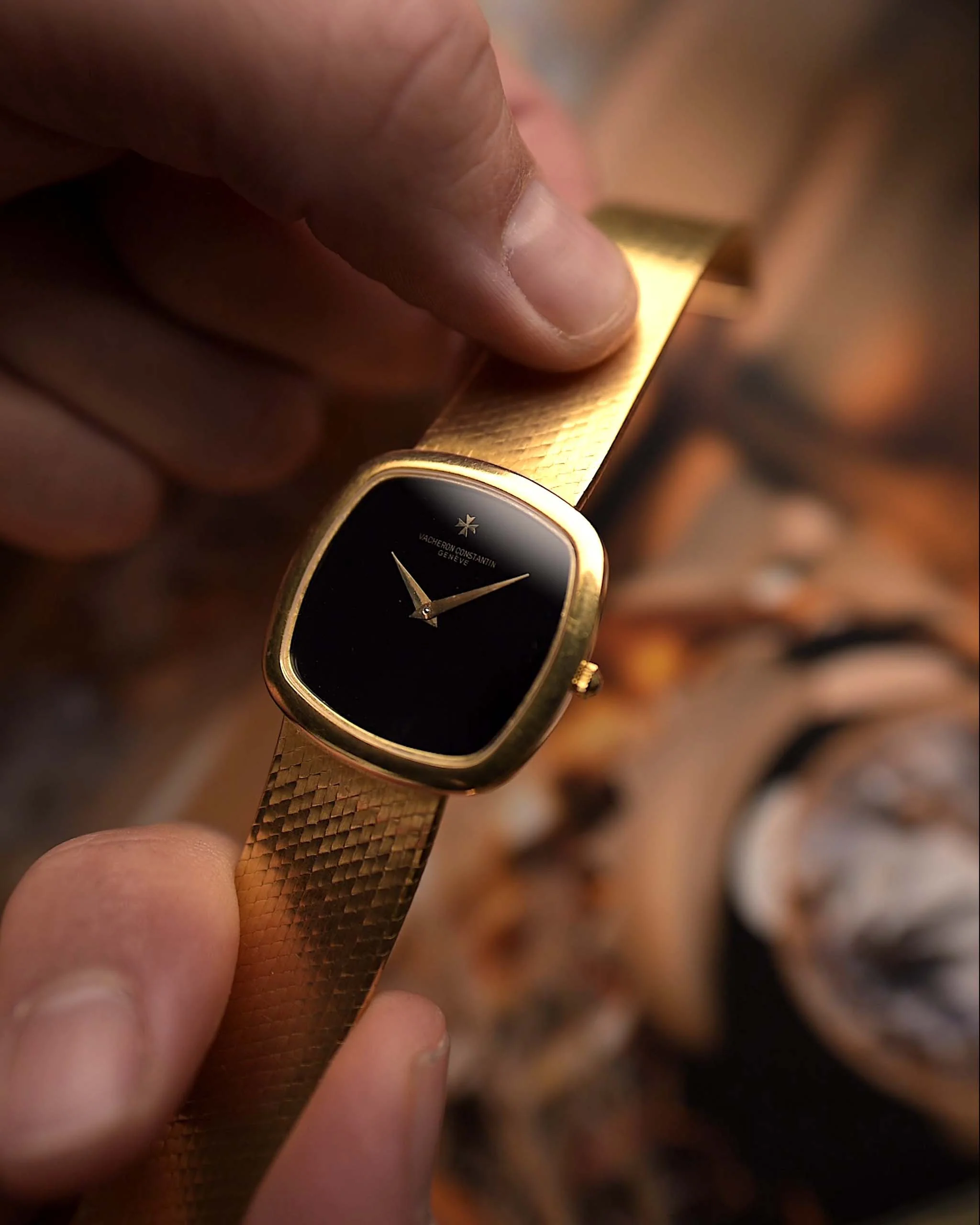 Vacheron Constantin 2099 Cushion 18k Onyx 1970s - Image 3